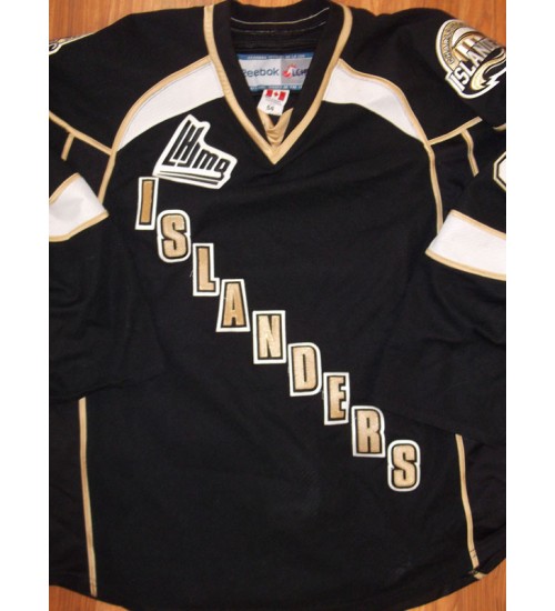 Custom QMJHL Charlottetown Islanders 2013 Pres 23 Curtis Scales Hockey jersey Road Black